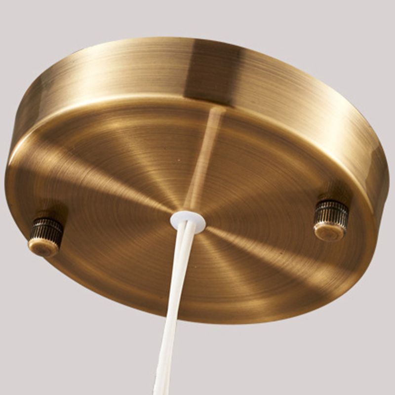 Oval Metal Pendant Lighting Fixture Simplicity Style LED Gold Pendant Ceiling Light