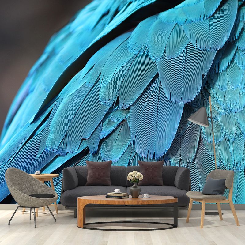Living Room Wall Mural Feather Pattern Contemporary Style Wall Covering