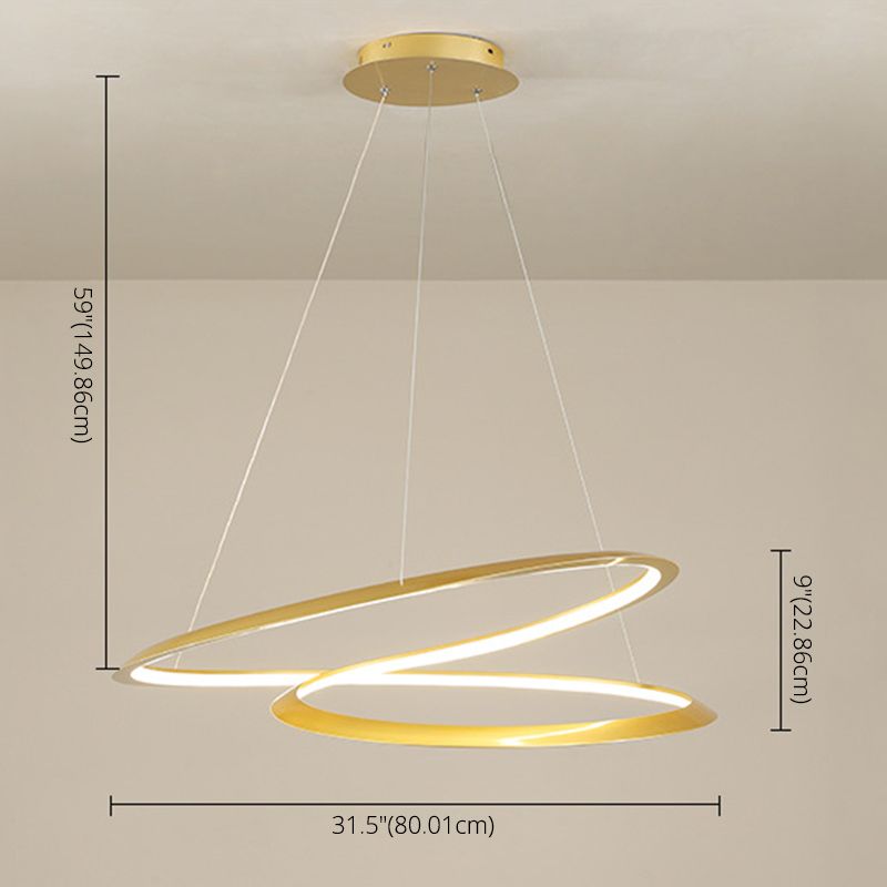 Twisting Hanging Pendant Light Modern Acrylic Dinning Room LED Pendant Lighting Fixture