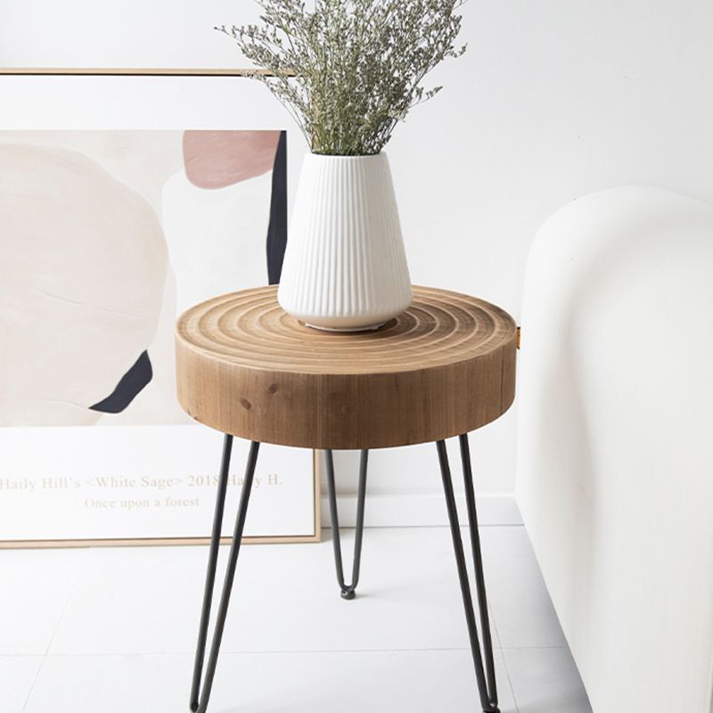 3 Legs Round Natural Finish Coffee Table Rustic Wooden Coffee Table