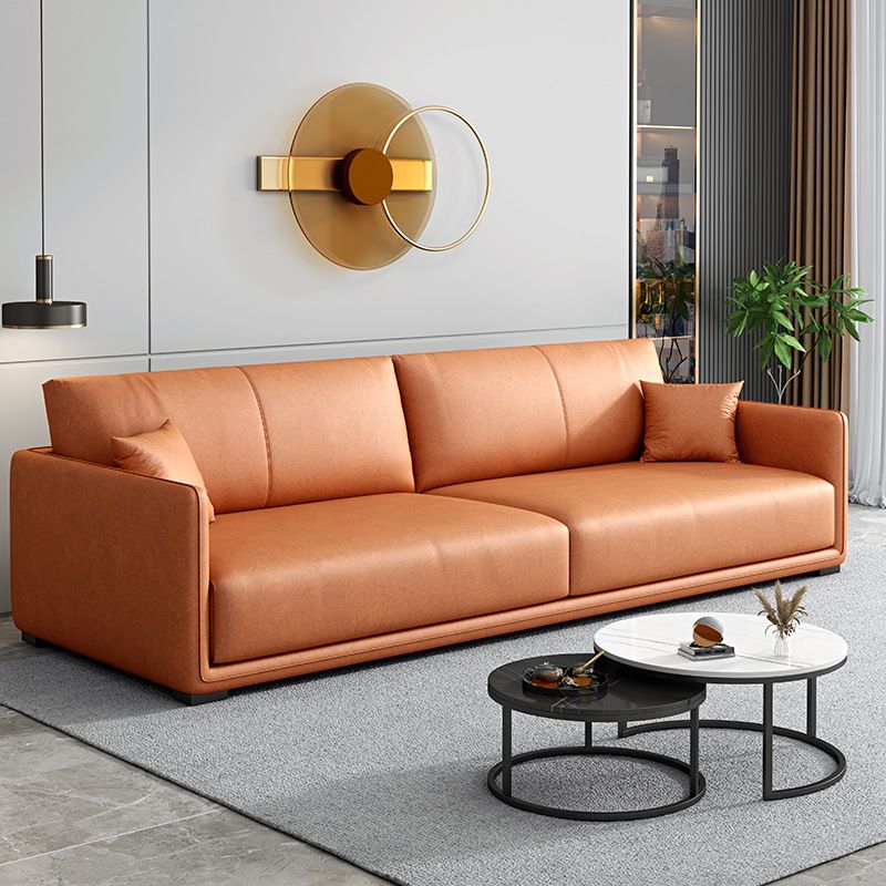 Contemporary 3-seater Sofa Sewn Pillow Back Couch for Living Room