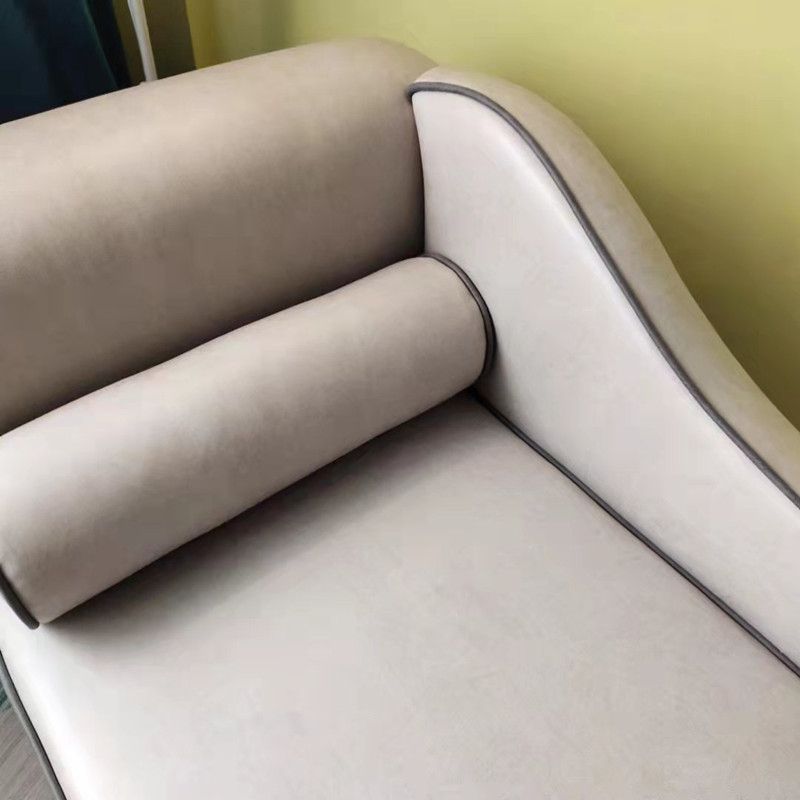 Living Room Rolled Arms Chaise Lounge Modern Chaise with Linen Upholster