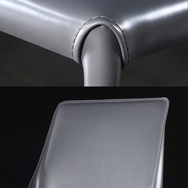 Eigentijdse stijl eetstoelen armloze zijstoel met metalen benen voor keuken (set van 2)