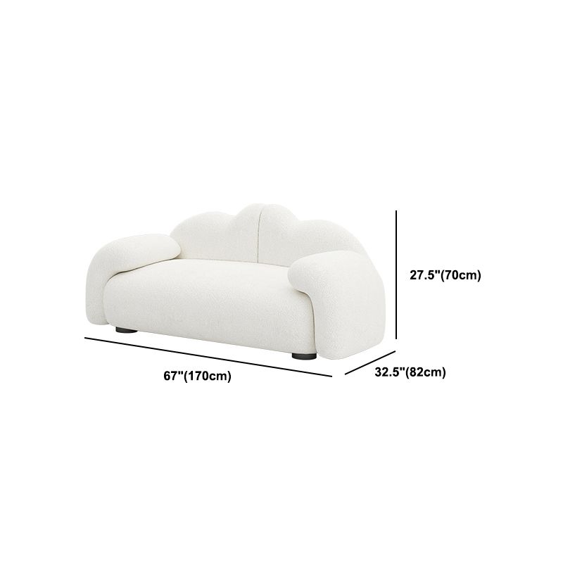 32.38" D Wool Sofa Modernism Pillow Top Arm Seating in White