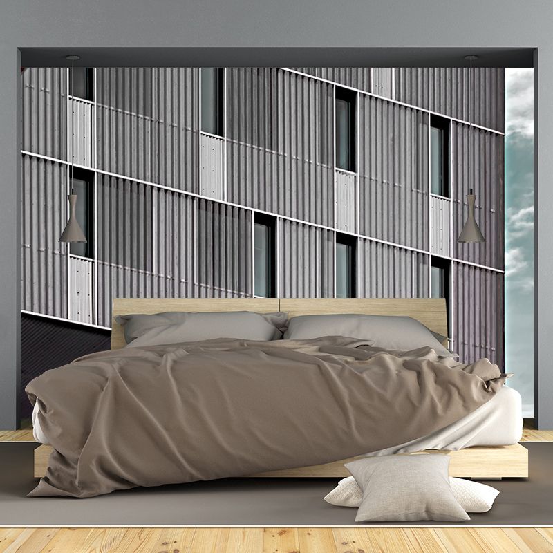 Simple Urban Architecture Wall Covering for Meeting Room, Stain Resistant