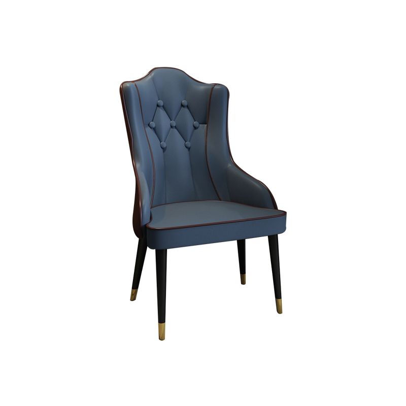 Tufted Parsons Chair Industrial Kitchen Dining Chairs with Metal Legs