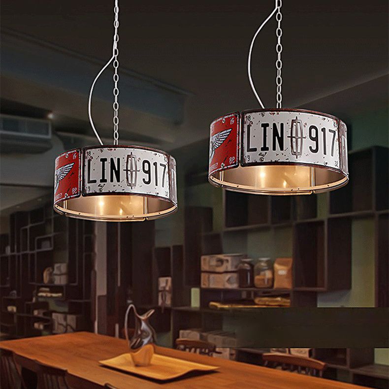 Geometric Chandelier Light Fixture Retro Industrial Style Metal Pendant Lighting for Bar
