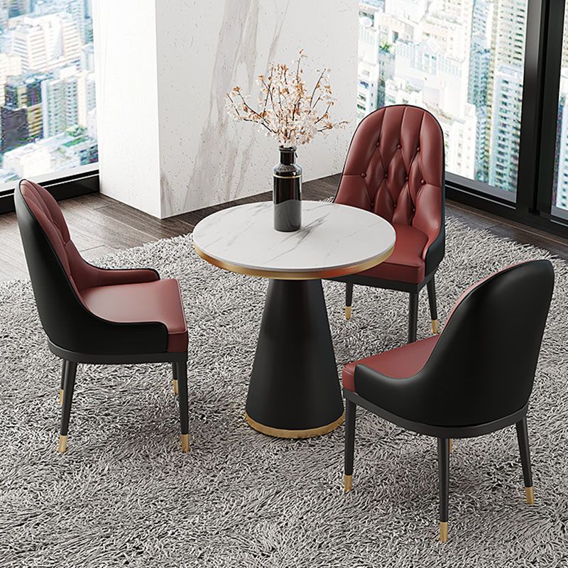 Modern Style Dining Table White Top Sintered Stone Table for Dining Room