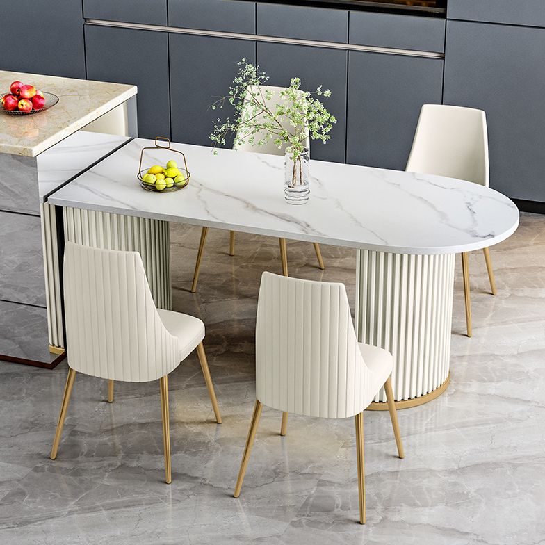 Metaal eigentijdse gratis vorm eettafel gesinterde stenen tafel voor keuken en eetkamer