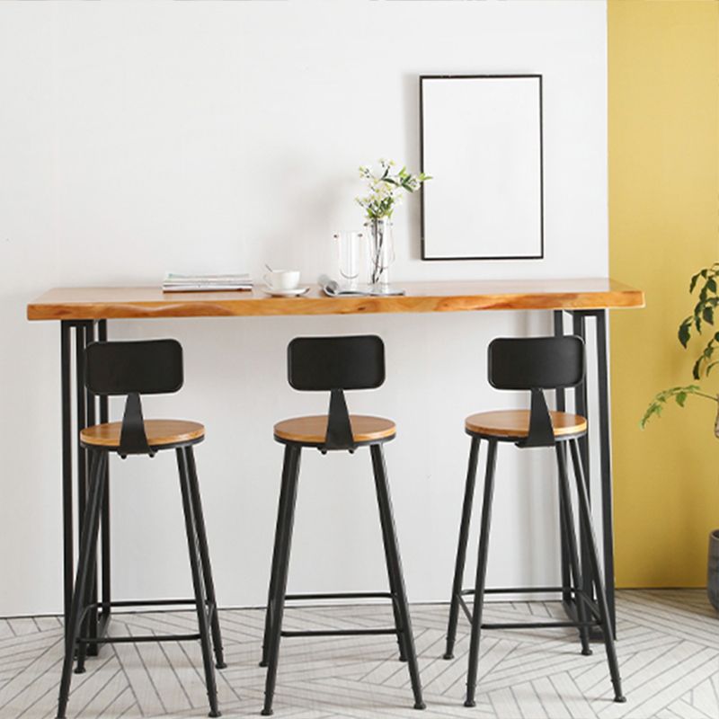 Modern 1/4/7 Pieces Bar Table Set Rectangle Pine Wood Counter Table for Balcony Cafe