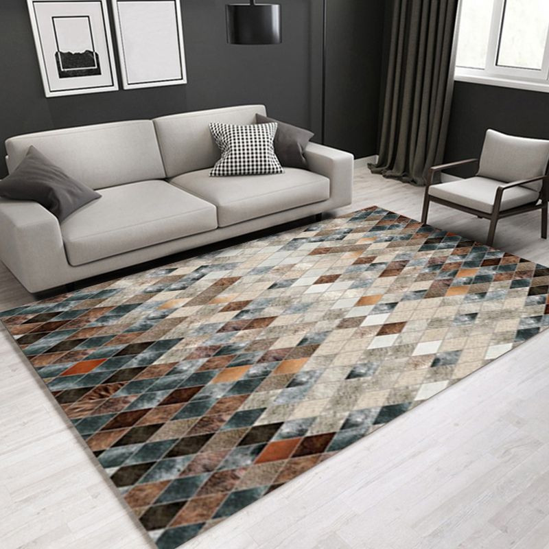 Glam Modern Rug Multi Color 3D Plant Print Rug Pet Friendly Non-Slip Machine Washable Rug for Living Room