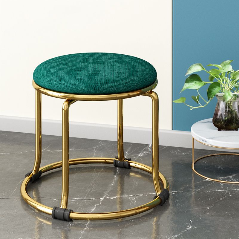 Scratch Resistant Round Standard Solid Color Cotton Ottoman for Living Room