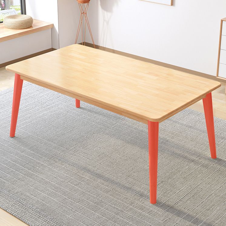 4-foot Rubberwood Solid Wood Simplicity Rectangle Dining Table for Dining Room