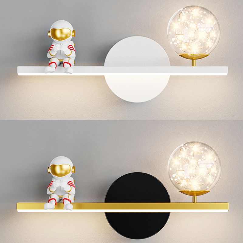 Children LED Wall Mount Light 2 Lights Wall Lamp with Glass for Kid's Room
