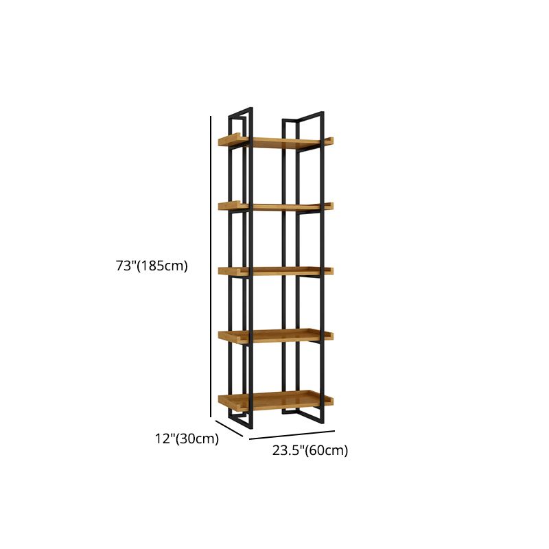 Metal Etagere Bookcase Contemporary Open Back Book Shelf for Home Office
