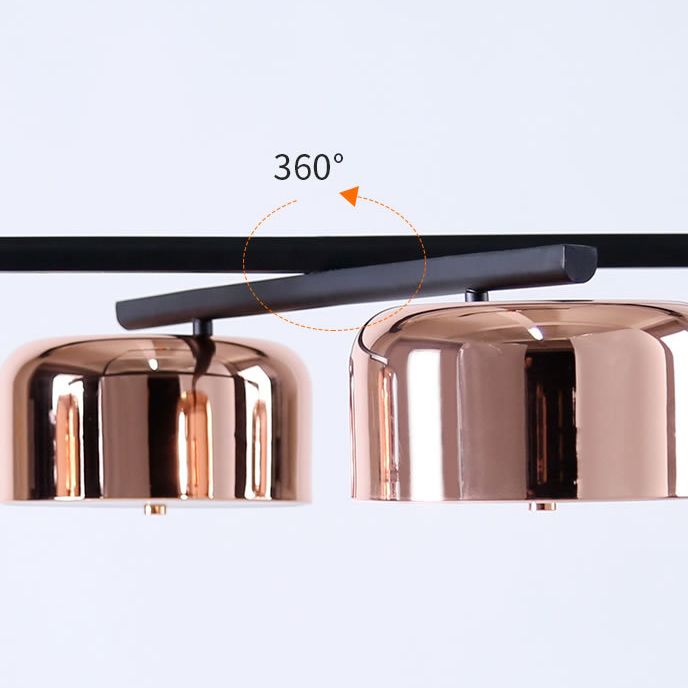 4-Light Diner Island Lamp Nordic LED Hanging Light Fixture with Drum Acrylic Shade