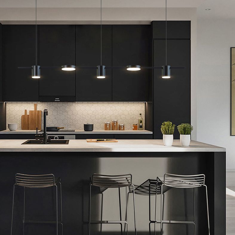 Cylinder Island Lighting Metallic Contemporary Simplicity Pendant Lighting Fixtures for Restaurant