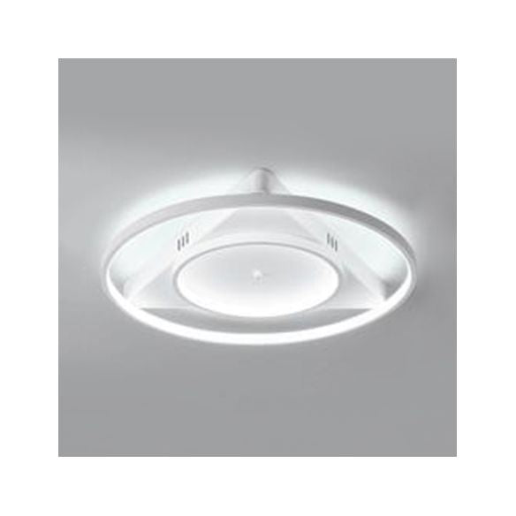 Lampada da soffitto moderna LED a incasso con paralume acrilico Anelli bianchi in luce calda/bianca