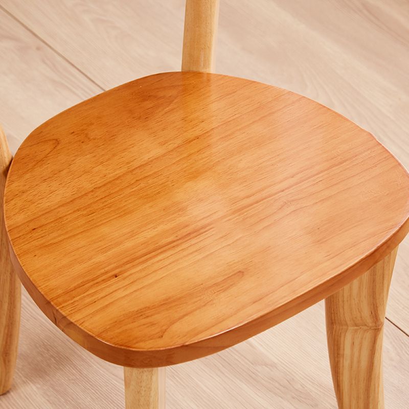 Ensemble de chaises latérales à dossier ouvert de salle à manger de chaise en bois d'hévéa de style traditionnel