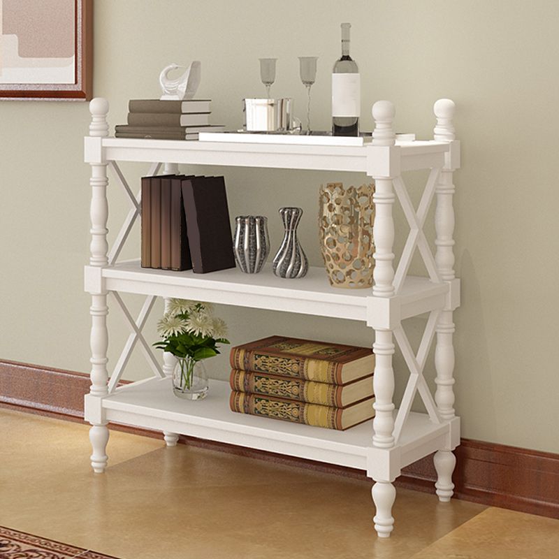 Home Office Solid Wood Bookcase Modern Etagere Bookshelf with Rectangle Shelves