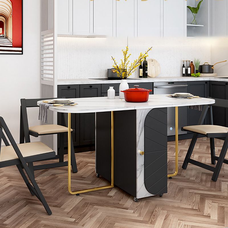Rectangle Table à manger moderne du milieu du siècle Table de base en métal pour salle à manger, 59 "L x 31,5" L x 29,3 "H