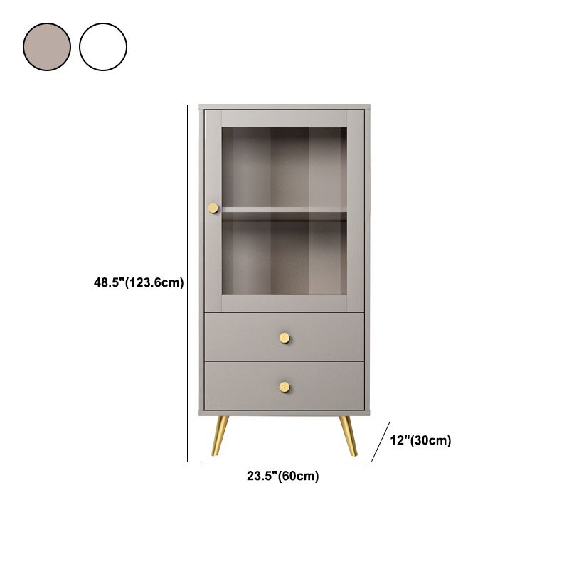 23.62" Wide Wood And Metal 1 - Door Accent Cabinet, 2 - Drawer Accent Cabinet - Wood