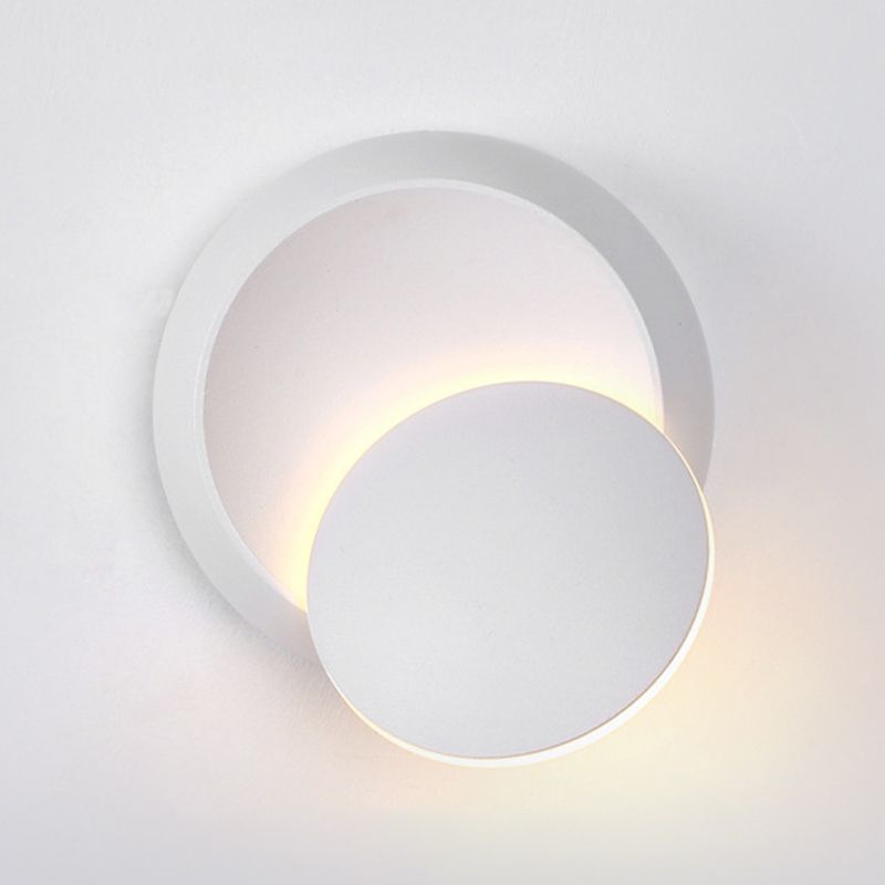Modern Metal Rotatable Wall Light Round 6.5" High LED Wall Sconce for Living Room