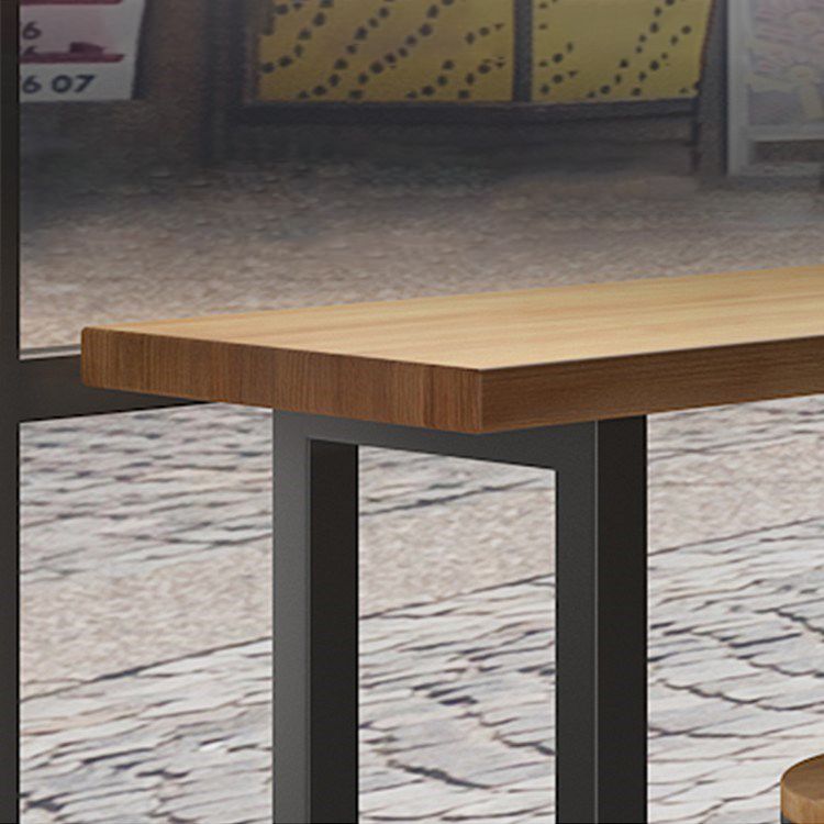 Modern 1/7 Pieces Bar Table Set Rectangle Wood Counter Table for Milk Tea Shop