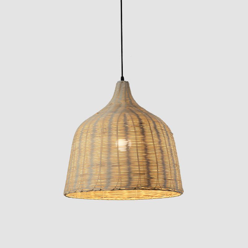 1 Light Modern Style Pendant Lamp Rattan Hanging Lamp Fixture for Living Room