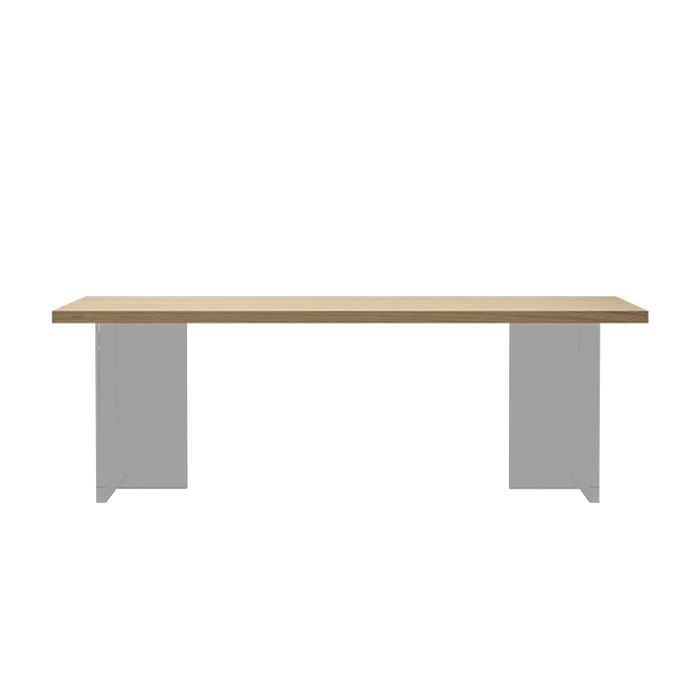 Modern Wood Table in Brown for Restaurant Rectangle Table with Acrylic Base
