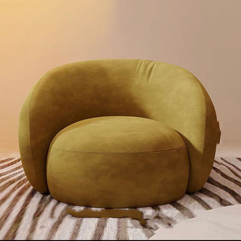 Modern Style Sofa Bed Curved Back with Sponge Cushions Filled with Sloped Armrest
