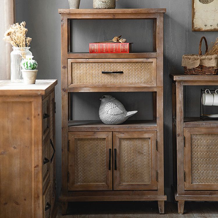 Industrial Wooden Cabinet with Doors and Drawers Distressed Wood Cabinet