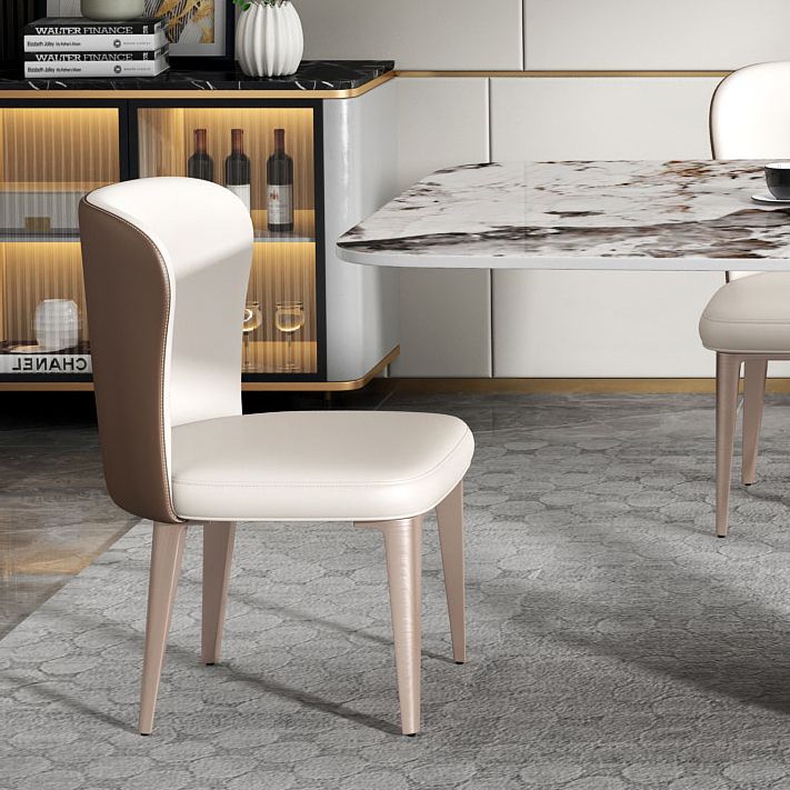 Metal Traditional Luxury Rectangle Dining Table Sintered Stone Table with Pedestal Base