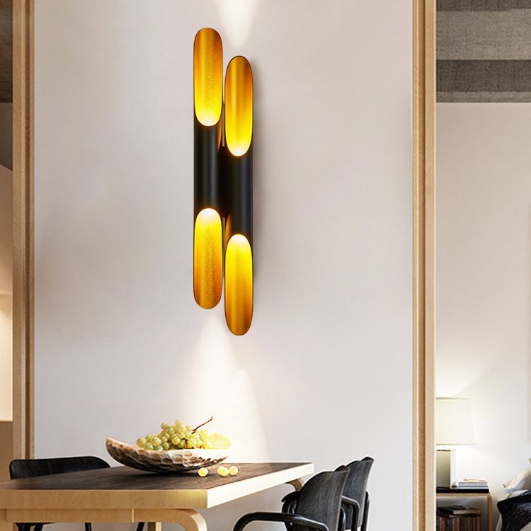 2-Lights Slant Cut Pipe Shaped Wall Lamp Post-modern Style Metal Sconce Light for Coffee Shop Restaurants