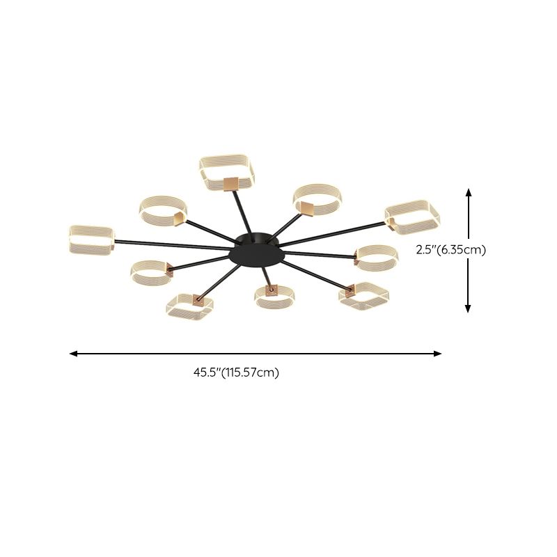 Nordic Style Metal Ceiling Light Geometry Shape Ceiling Lamp for Bedroom