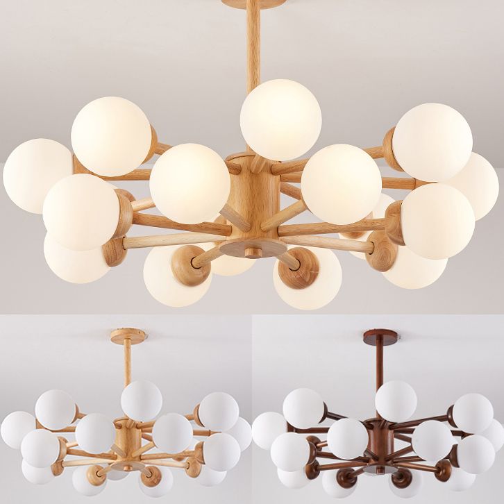 Lámparas de lámpara de lámpara de globo modernas lámparas colgantes colgantes de múltiples cabezas con sombra de vidrio