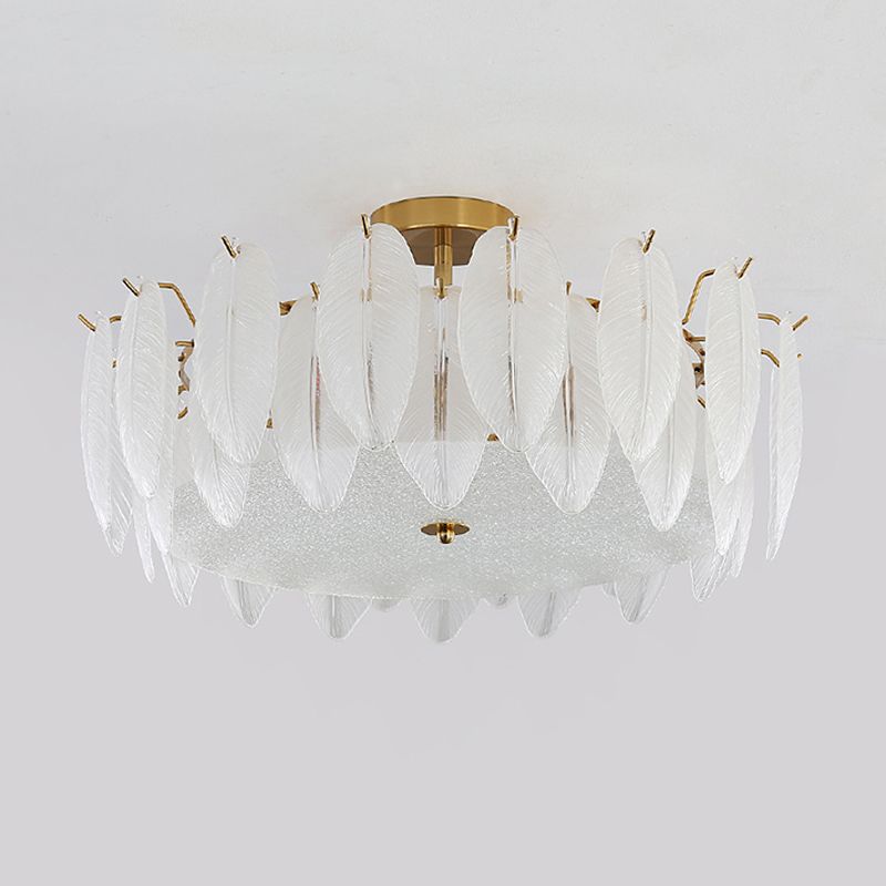 Contemporary Ceiling Lamp Household Glass Shade Flush Mount Light Fixture