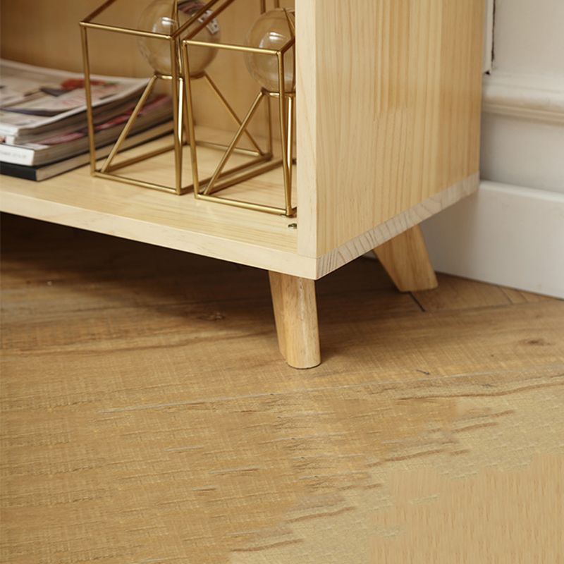 Modern Standard Wooden Bookshelf Closed Back Natural Bookcase with Shelves