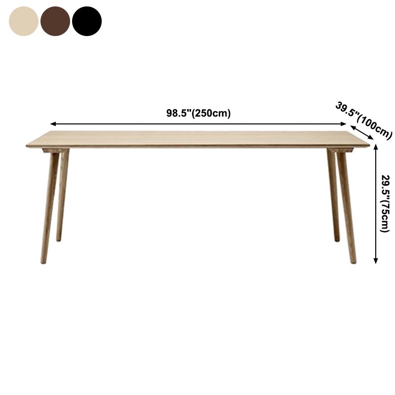 Rectangle Shape Wood Color Dining Table Solid Wood Table Minimalist with 4 Legs