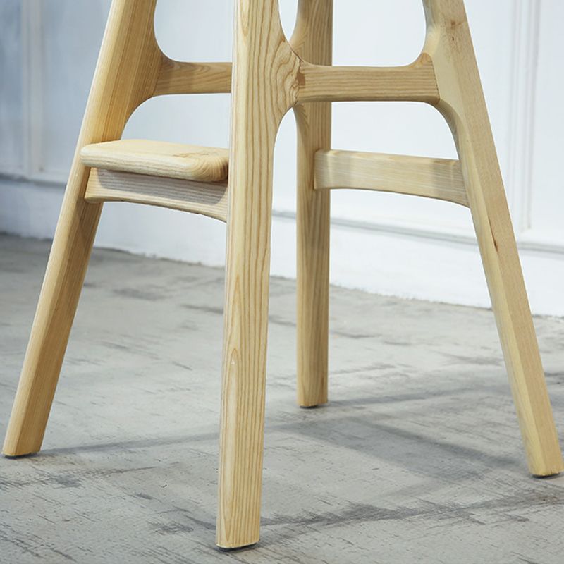 Low Back Upholstered Bar Stool Indoor Scandinavian Solid Wood Frame Bar Stool