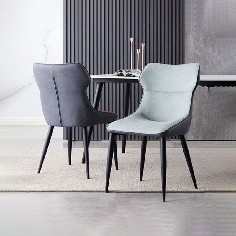 Sillas de cocina contemporáneas, silla auxiliar con brazo de comedor y patas de metal