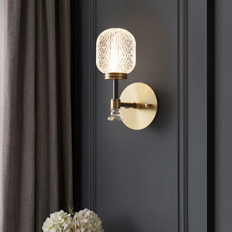 Modern Indoor Decoration Wall Light Up Light Glass Shade Wall Sconce for Bedside