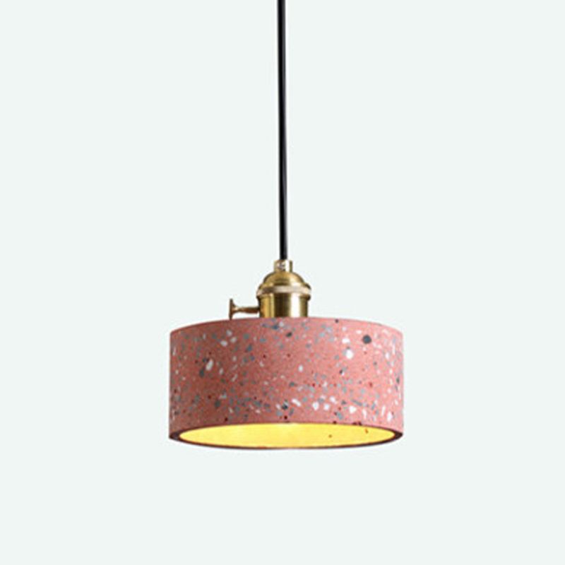 Modern Style Hanging Light Fixture 1-Light Pendant Light with Stone Shade for Bedroom