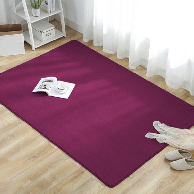 Minimalist Plain Rug Modern Washable Rug Polyester Stain Resistant Area Rug for Living Room