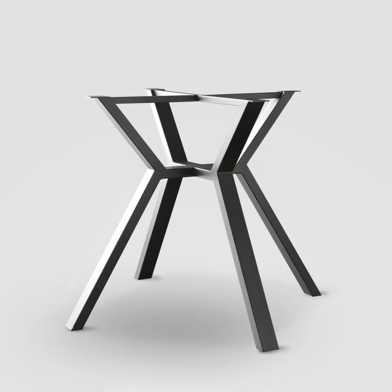 Vierkante industriële eettafel Zwarte vaste tafel met gesinterde steen