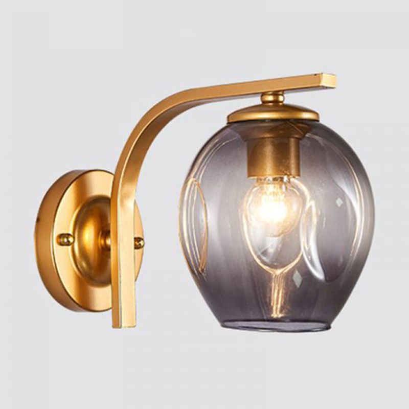 Black/Golden Lighting Contemporary Glass Shaded Wall Light for Room