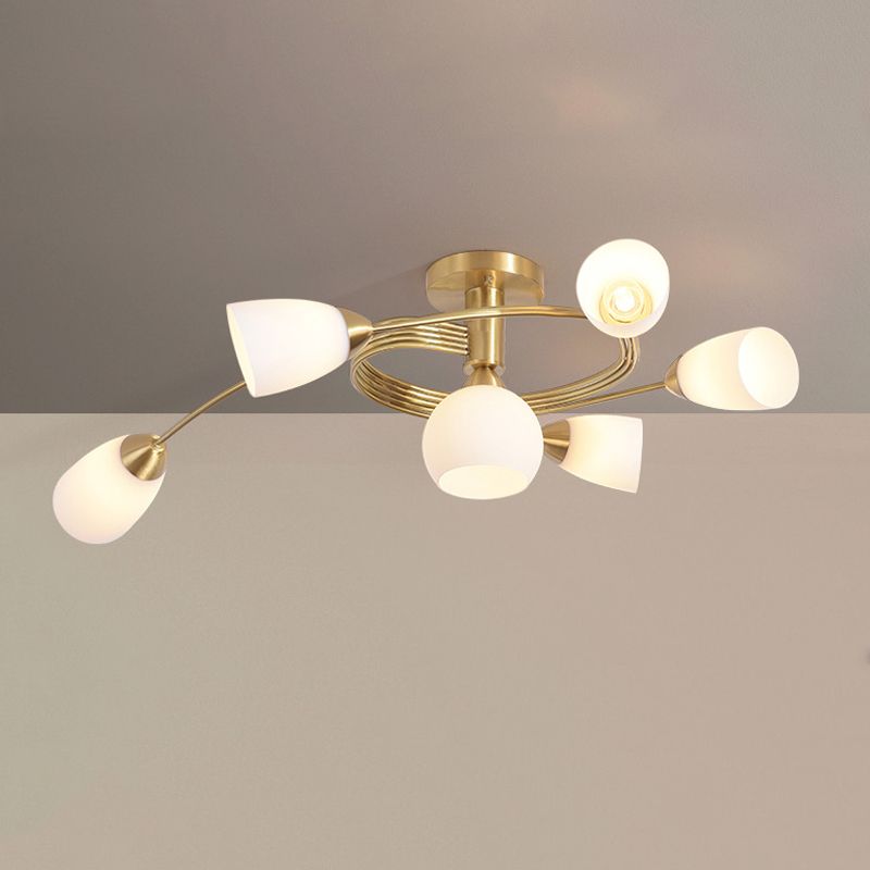 Metal Geometric Flush Mount Lights Contemporary Style 4/6 Lights Flush Ceiling Lights