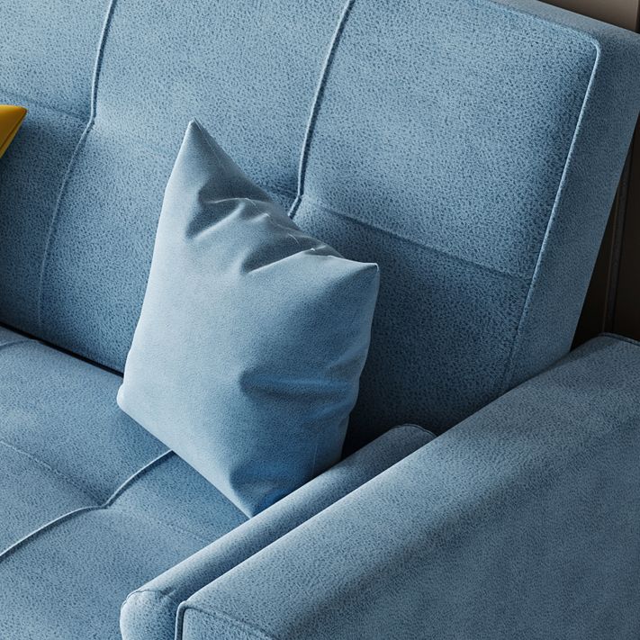 Scandinavian Futon Sofa Bed Upholstered Cushion Back Square Arms Sleeper Sofa