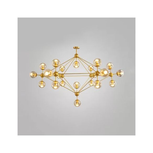 Geometrische kroonluchter eigentijdse metaal 10/15/21 Lichten messing/goud/roségoudhangend licht voor woonkamer