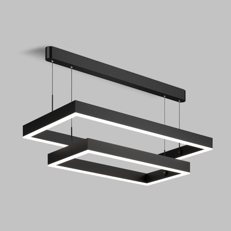 Mehrere Quadrate Kronleuchter Lichter moderner schwarzer Kronleuchter Metallkernleuchter